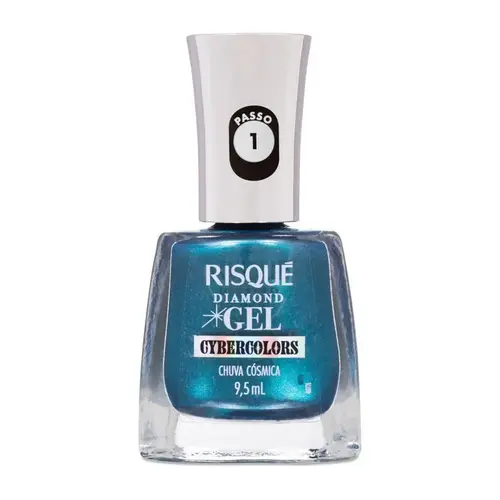 Esmalte Risqué Diamond Gel Cybercolors Chuva Cósmica
