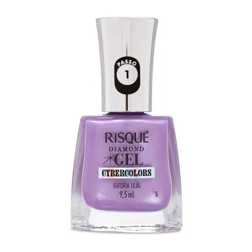 Esmalte Risqué Diamond Gel Cybercolors Euforia Lilás