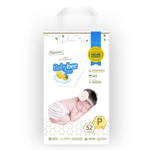 Fralda Baby Bee Free Dermoprotetora P 52Un