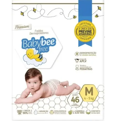 Fralda Baby Bee Free Dermoprotetora M 46Un