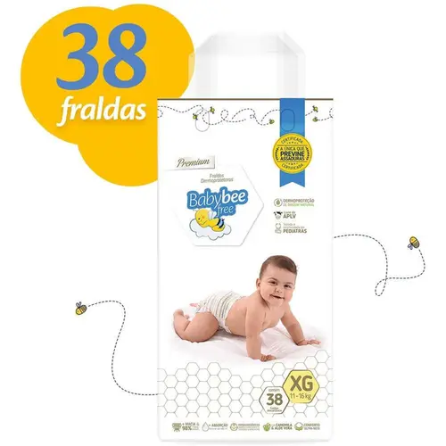 Fralda Baby Bee Free Dermoprotetora Xg 38Un