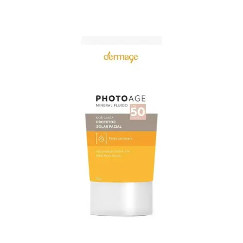 Protetor Solar Facial Dermage Photoage Mineral Fluido Cor Clara Fps50 50G