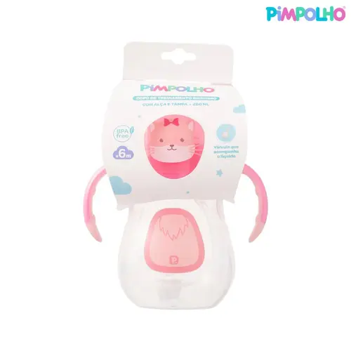 Copo De Treinamento Bichinho Com Alça E Tampa 280Ml Pimpolho Cor Rosa