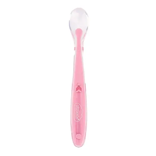 Colher De Silicone Infantil Rosa Pimpolho
