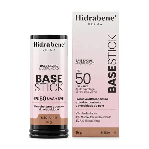 Base Facial Stick Hidrabene Fps50 Cor Média 4.0 15G