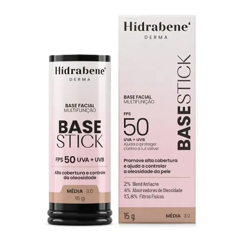 Base Facial Stick Hidrabene Fps50 Cor Média 3.0 15G