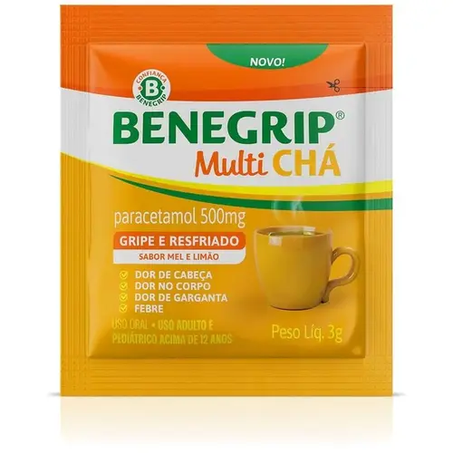 Benegrip Multi Chá Sabor Mel E Limão 1 Envelope