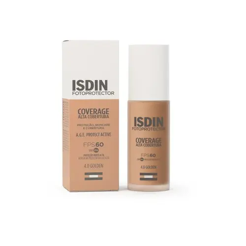 Protetor Solar Facial De Alta Cobertura Isdin Coverage 4.0 Golden FPS 60 30g