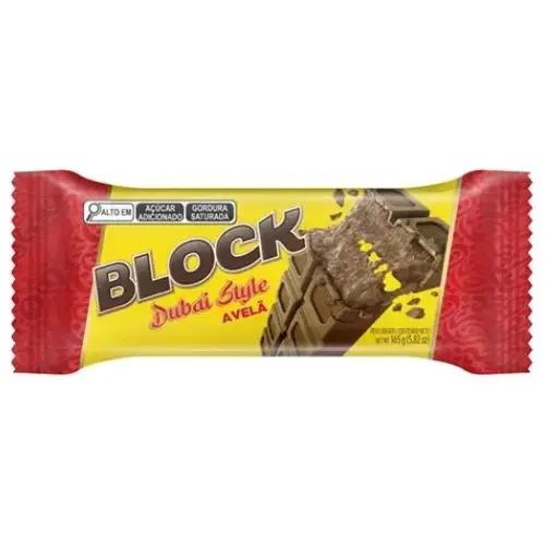 Chocolate Arcor Block Dubay Style Avelã 45G