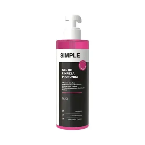 Gel de Limpeza Profunda Facial Simple Organic Antioleosidade 350g
