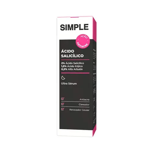 Ultra Sérum Facial Simple Organic Ácido Salicílico 30ml