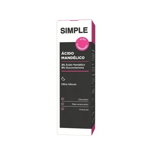 Ultra Sérum Facial Simple Organic Ácido Mandélico 30ml