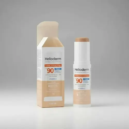 Protetor Solar Facial Em Bastão Stick Helioderm Cover Protect Fps90 Cor 30 16g
