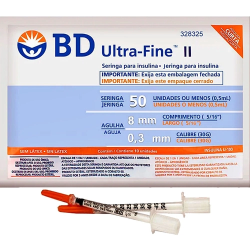 Seringa Bd Insul Fine 8Mm 50U