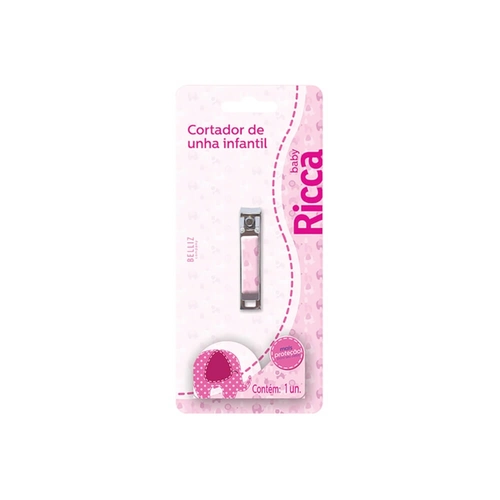 Cortador de Unha Infantil Ricca Ref 740 Rosa