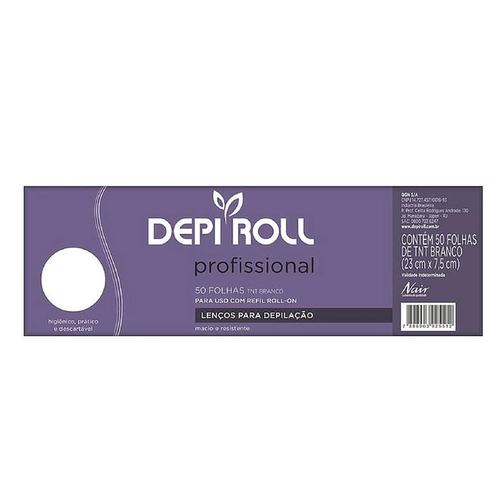 Lenços Para Depilação Tnt Branco Depi Roll 50 Folhas