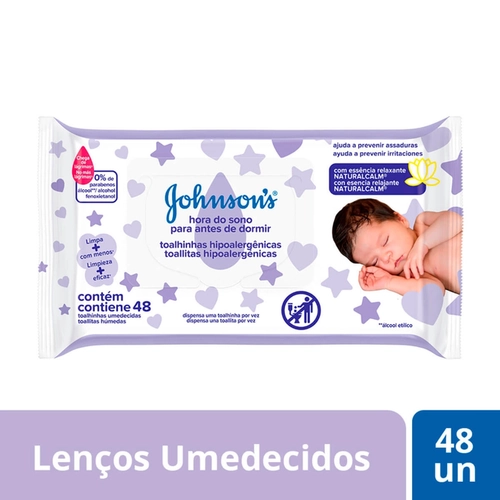 Toalha Umedecida Johnson's Hora do Sono 48 Unidades