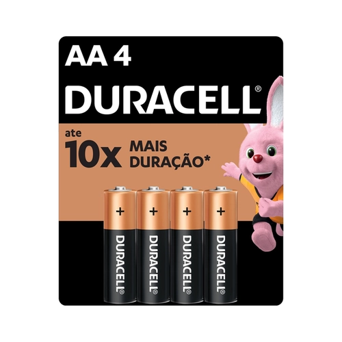 Pilha Alcalina Duracell Aa C/4Un