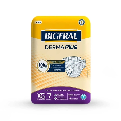 Fralda Bigfral Derma Plus Xg Ad 7Un
