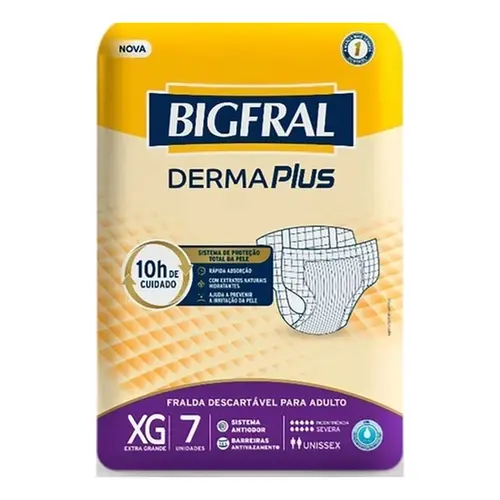 Fralda Bigfral Derma Plus Xg Ad 7Un