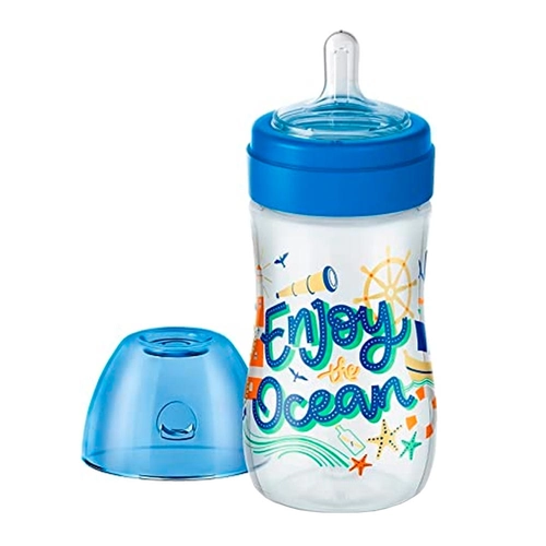Mamadeira Lillo Super Evolution Bico Redondo 6 meses+ Azul 300ml