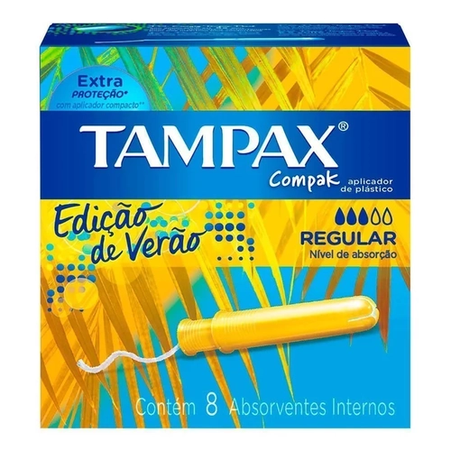 Absorvente Interno Tampax Compak Regular 8 Unidades