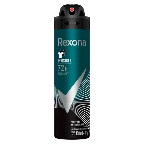 Desodorante Aerosol Rexona Masculino Invisible 150ml