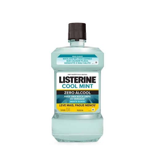 Enxaguante Antisséptico Bucal Listerine Cool Mint Zero Sem Álcool 1,5Lt