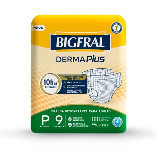 Fralda Bigfral Derma Plus P Ad 9Un