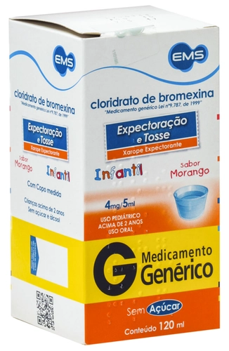 Cloridrato De Bromexina Xarope Ped 120Ml Ems