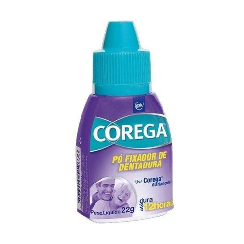 Pó Fixador de Dentaduras Corega 3 em 1 Menta 22G