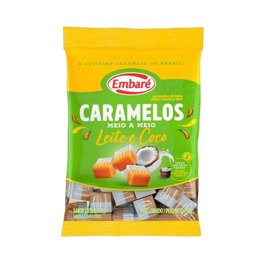 Bala Embare Caramelo Leite E Coco 150G