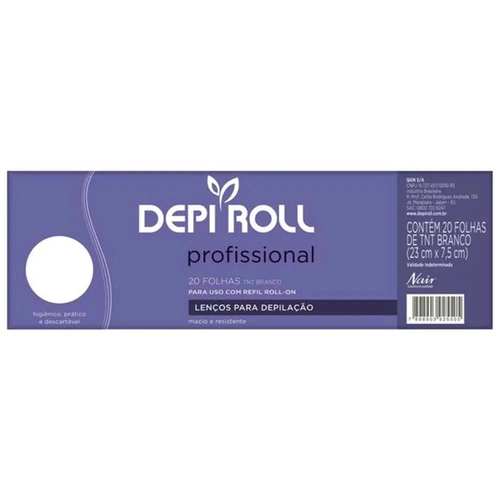 Lenços Para Depilação Tnt Branco Depi Roll 20 Folhas