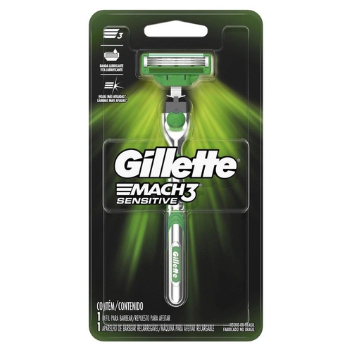 Aparelho de Barbear Gillette Mach3 Sensitive