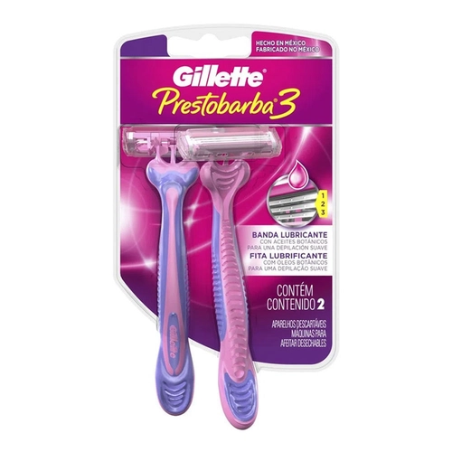 Aparelho de Depilação Gillette Prestobarba3 Feminino 2 Unidades
