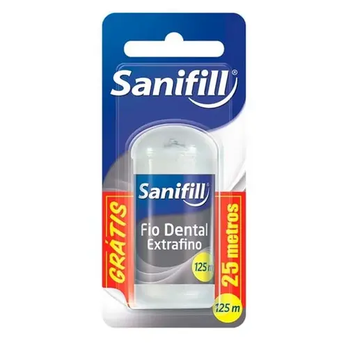 Fio Dental Sanifill Extra Fino Leve 125 Pague 100 Metros