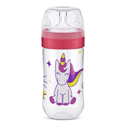 Mamadeira Lillo Super Evolution Magia Bico Redondo 6 meses+ Rosa 300ml