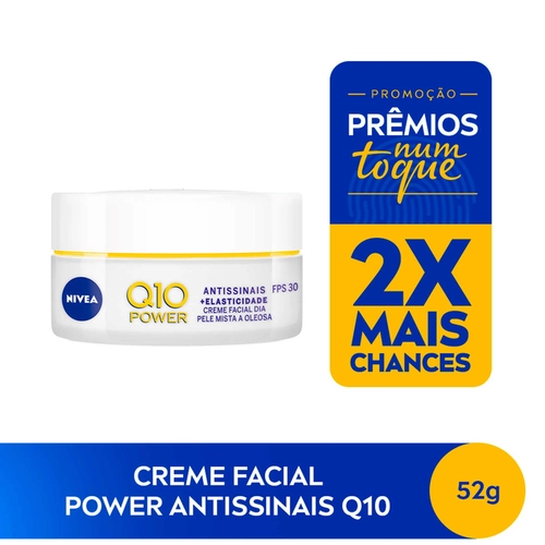Creme Facial Antissinais Dia Nivea Q10 Plus Pele Mista A Oleosa Fps30 50ml