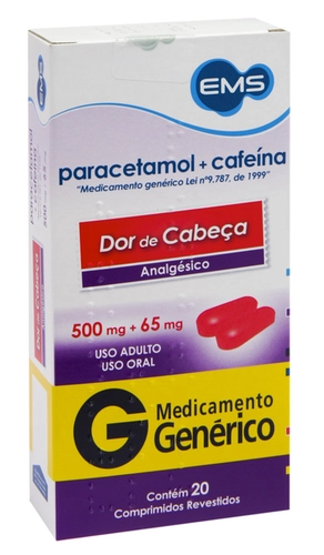 Paracetamol+Cafeina 500+65Mg 20Cpr Ems