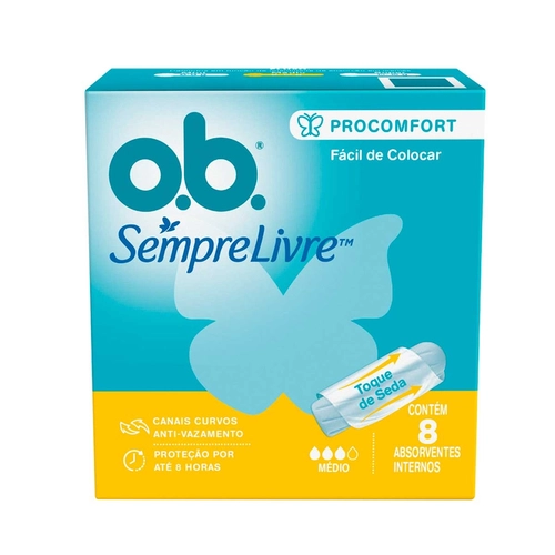 Absorvente Interno Ob Pro Comfort Médio 8 Unidades