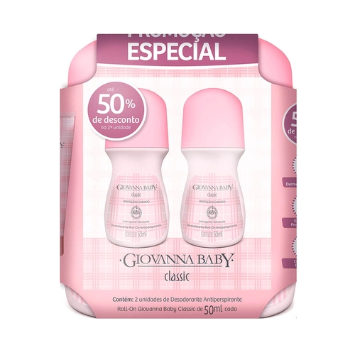 Kit Desodorante Roll On Giovanna Baby Classic 2 Unidades