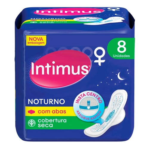 Absorvente Intimus Noturno Seca Com Abas 8 Unidades