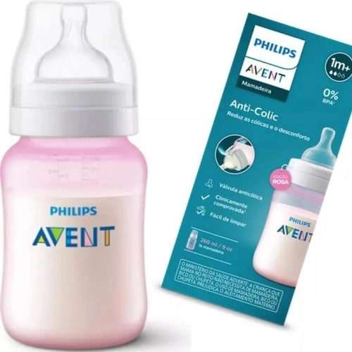 Mamadeira Philips Avent Anti Colic Rosa 1 Mes+ 260ml