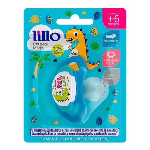 Chupeta Magia Lillo Anatômica Silicone 6 meses+ Menino