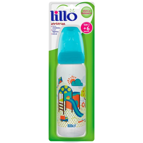 Mamadeira Lillo Divertida 6 meses+ Bico Anatômico Menino 240ml