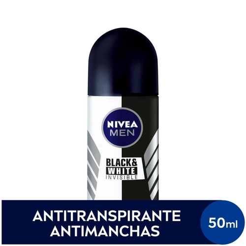 Desodorante Roll-On Nivea Masculino Invisible For Black & White 50ml