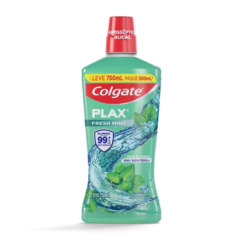 Enxaguante Bucal Colgate Plax Fresh Mint Sem Álcool 750ml