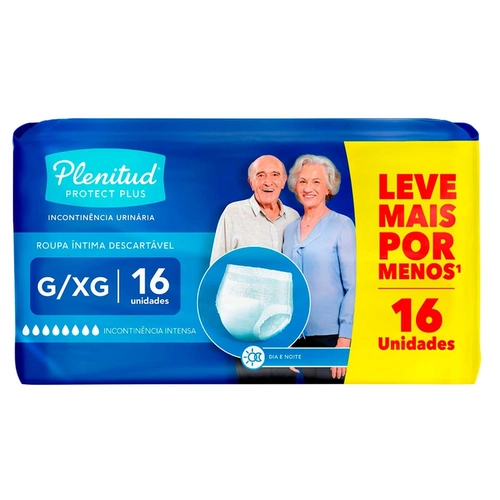 Roupa Íntima Plenitud Plus G/Xg 16 Unidades