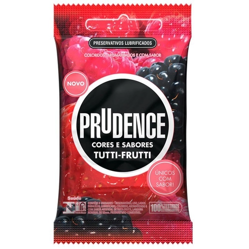 Preservativo Prudence Cores E Sabores Tutti Frutti 3 Unidades