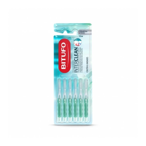 Escova Dental Bitufo Interdental Cilíndrica Fina 6 Unidades
